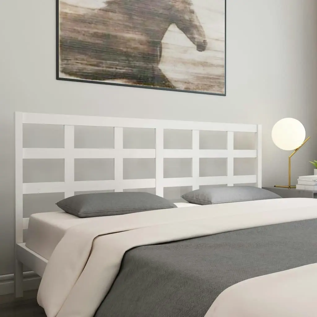 Bed Headboard White 185.5 cm Solid Wood Pine 817906