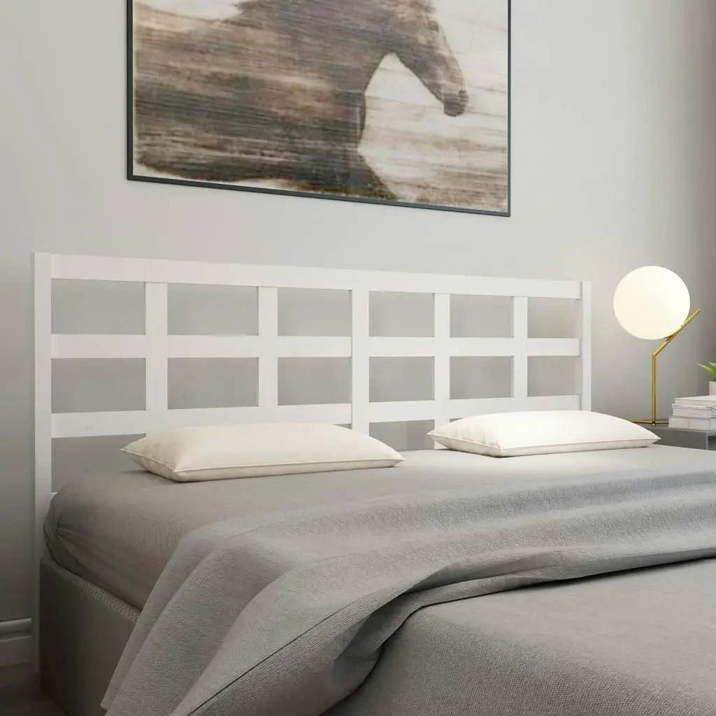 Bed Headboard White 185.5 cm Solid Wood Pine 817906