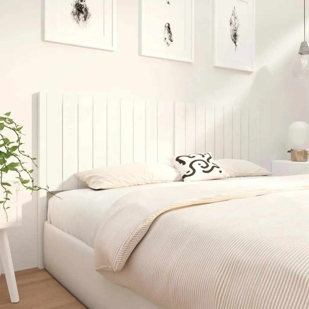 Bed Headboard White 185.5 cm Solid Wood Pine 818886