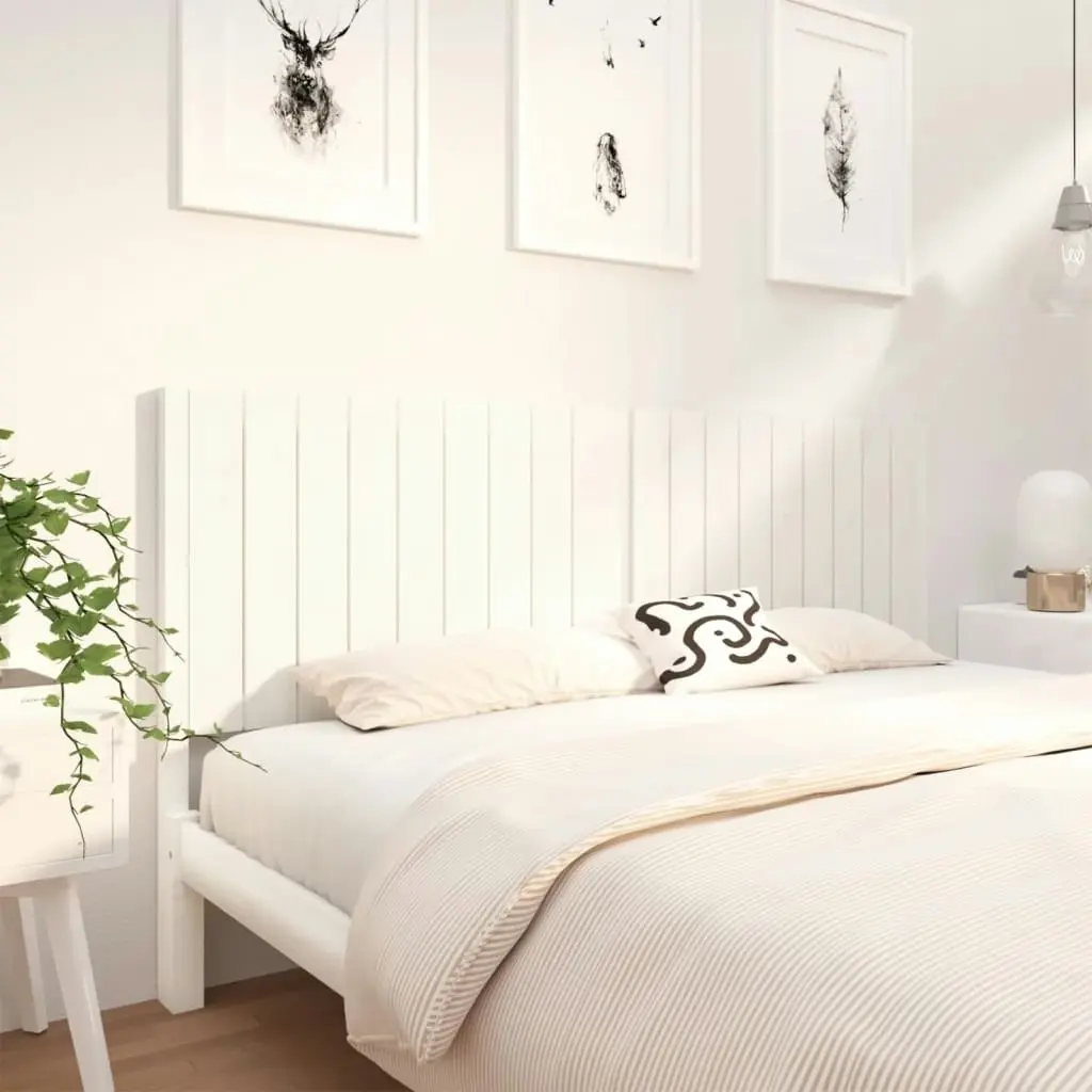 Bed Headboard White 185.5 cm Solid Wood Pine 818886