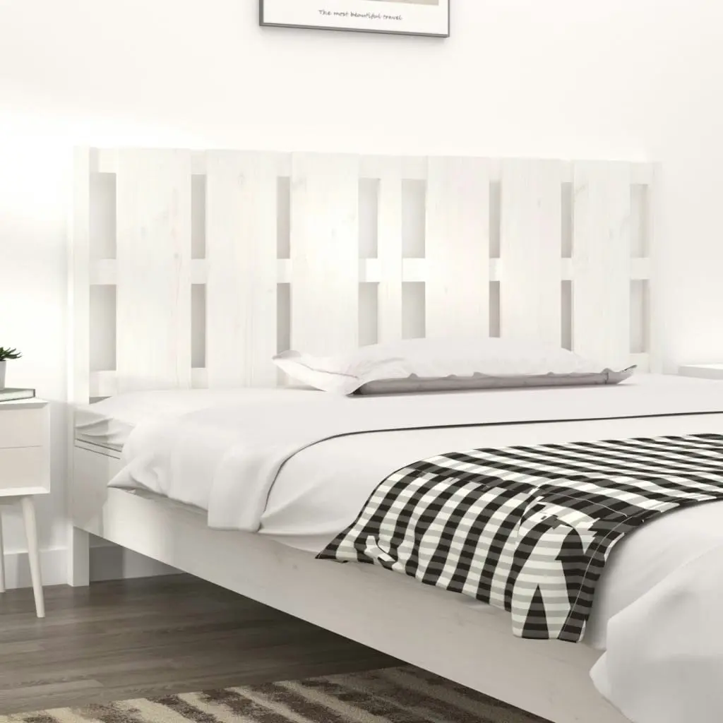 Bed Headboard White 185.5 cm Solid Wood Pine 818006