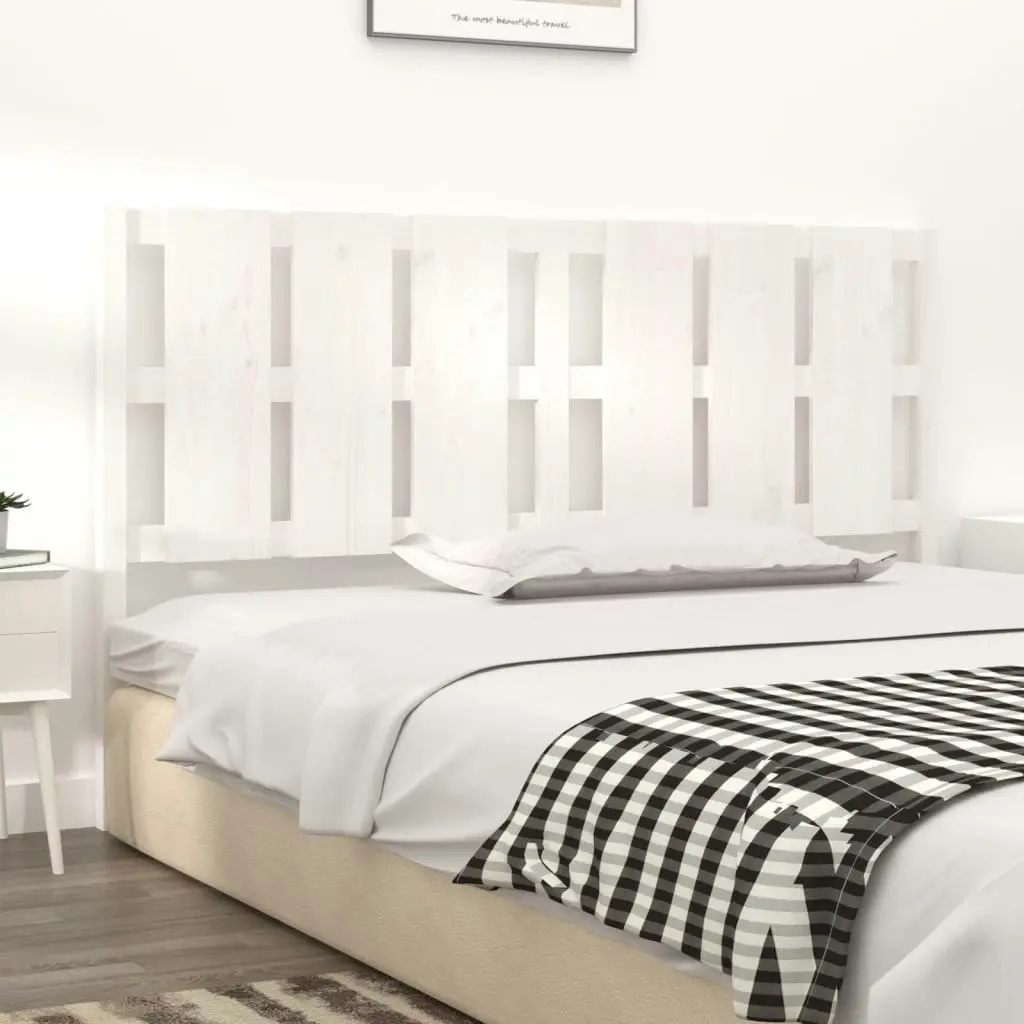 Bed Headboard White 185.5 cm Solid Wood Pine 818006