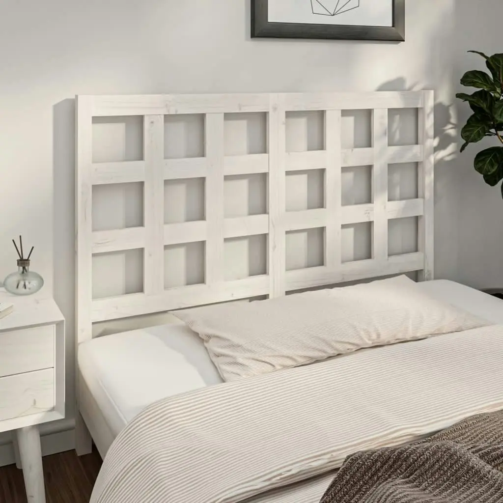 Bed Headboard White 140.5 cm Solid Wood Pine 817886