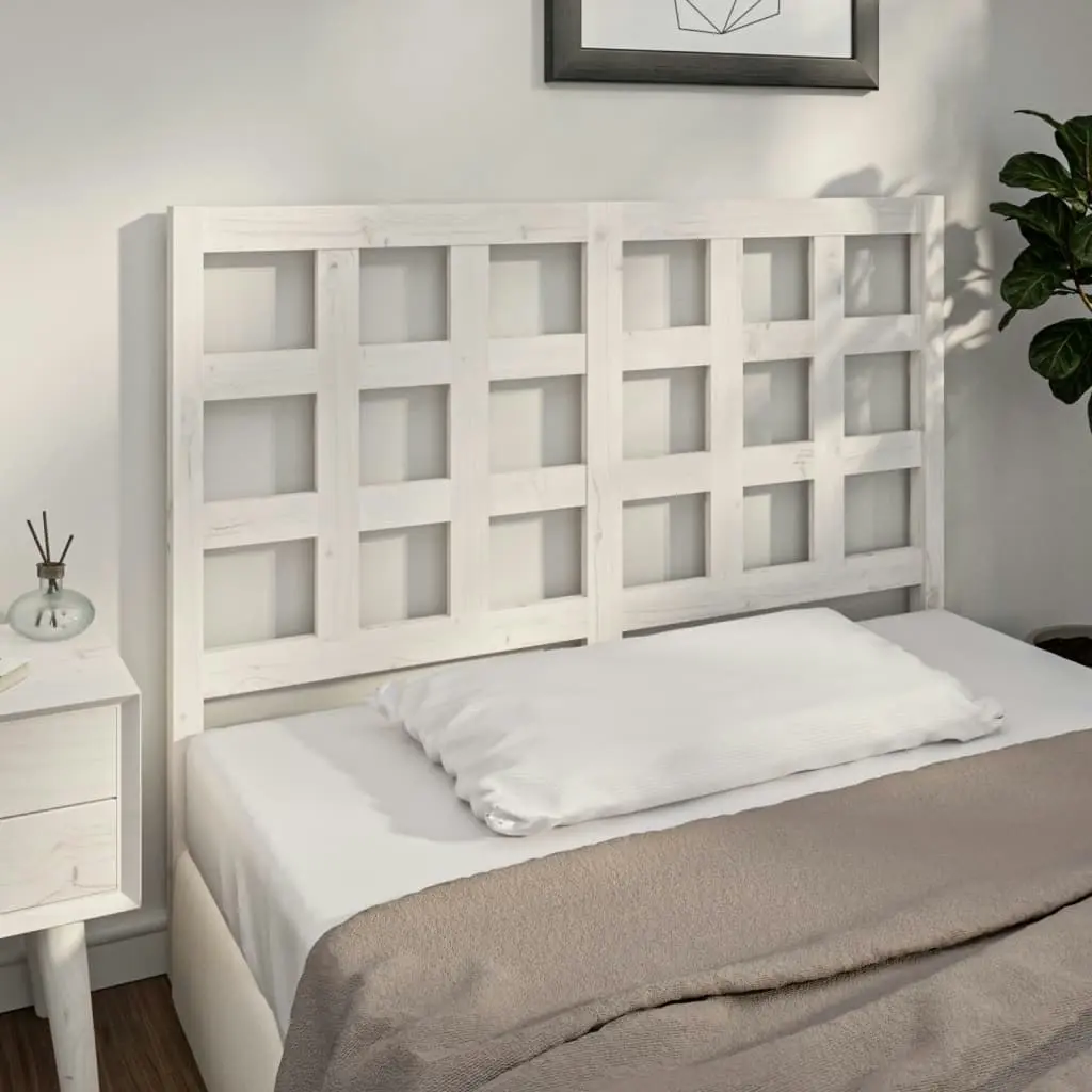 Bed Headboard White 140.5 cm Solid Wood Pine 817886