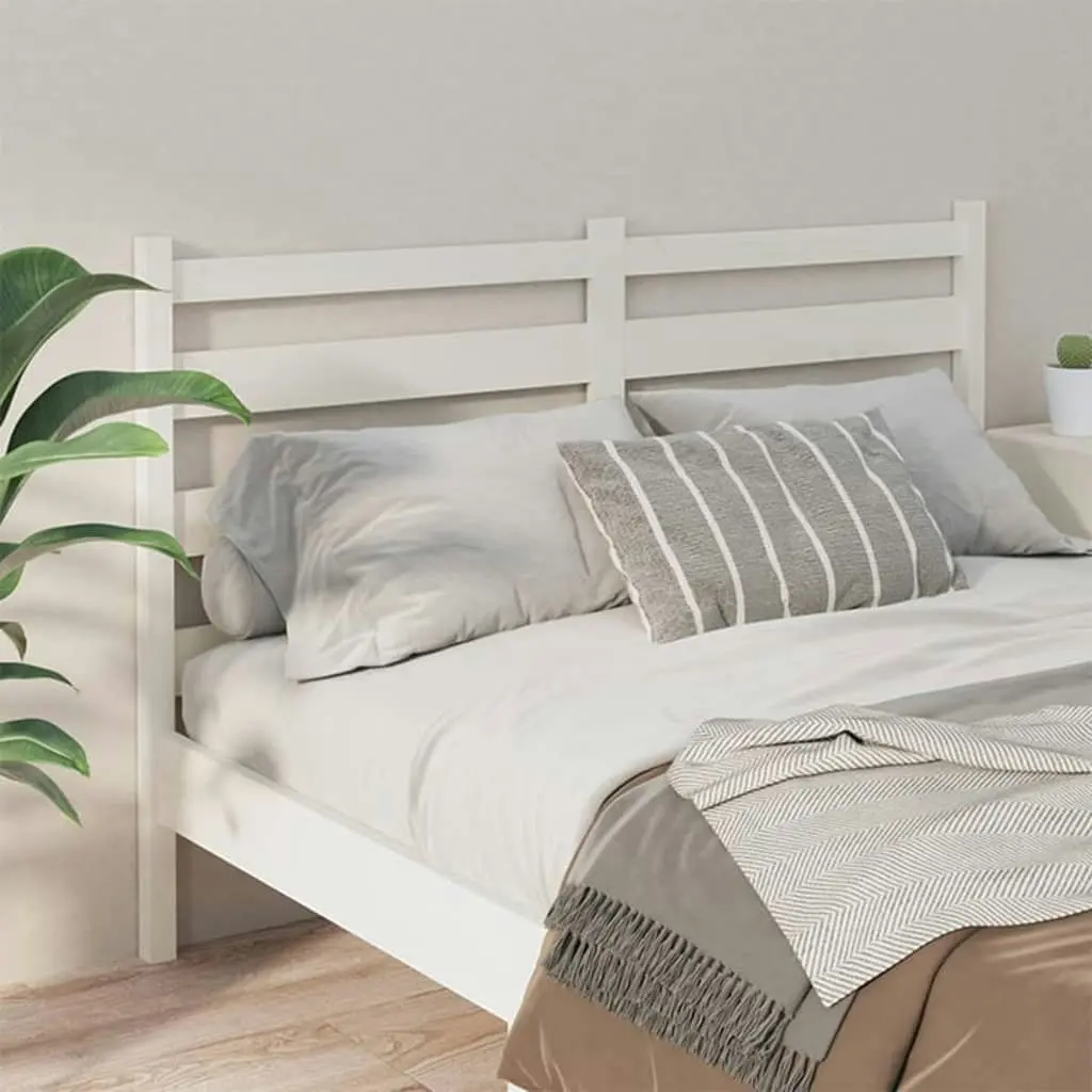 Bed Headboard White 186 cm Solid Wood Pine 818436