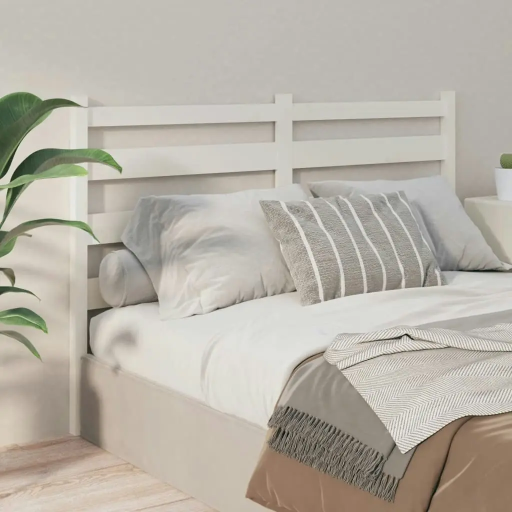 Bed Headboard White 186 cm Solid Wood Pine 818436