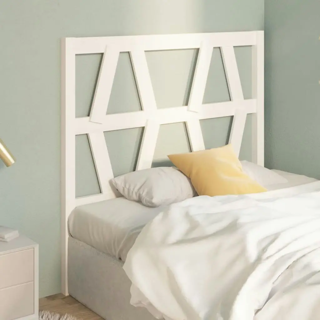 Bed Headboard White 96x4x100 cm Solid Wood Pine 818601