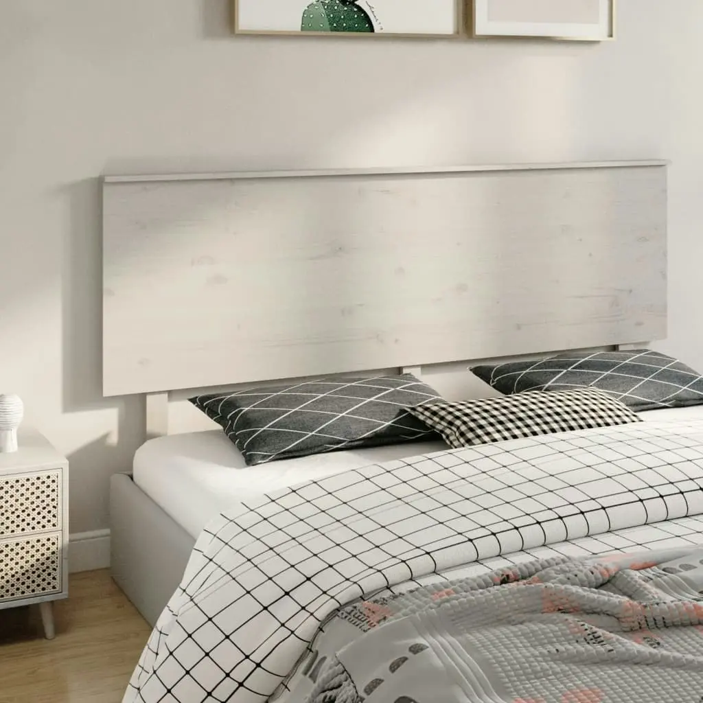 Bed Headboard White 184x6x82.5 cm Solid Wood Pine 819186