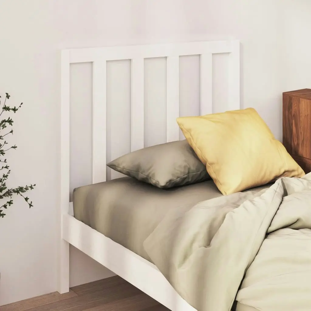 Bed Headboard White 96x4x100 cm Solid Wood Pine 817721