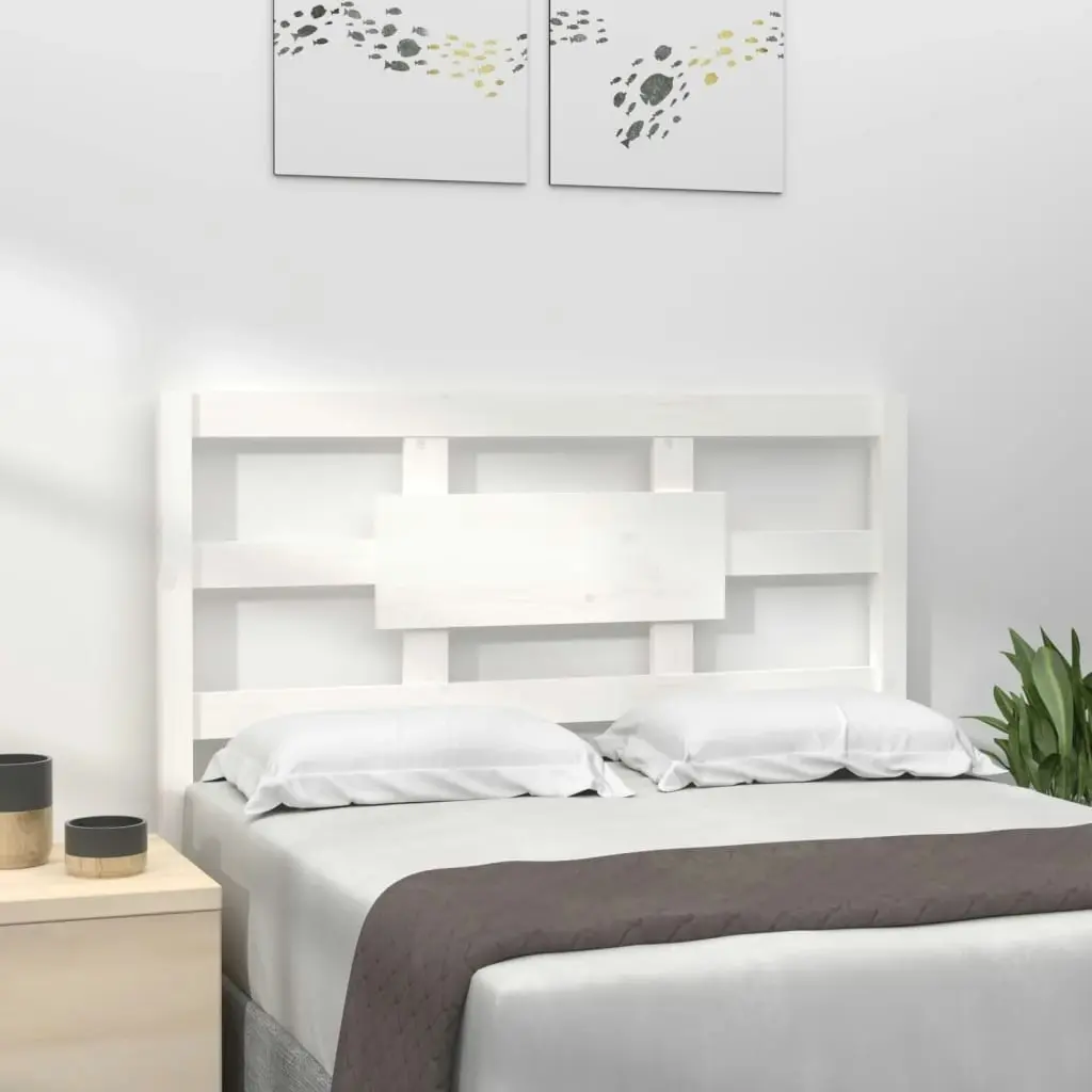 Bed Headboard White 95.5 cm Solid Wood Pine 818021