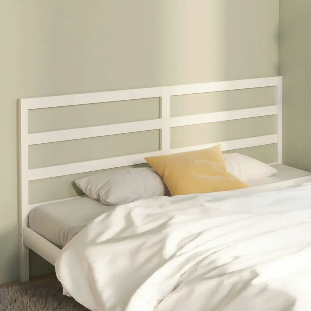 Bed Headboard White 186 cm Solid Wood Pine 817656