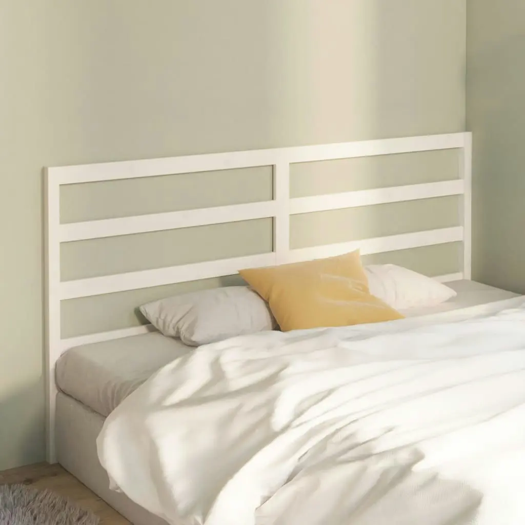 Bed Headboard White 186 cm Solid Wood Pine 817656