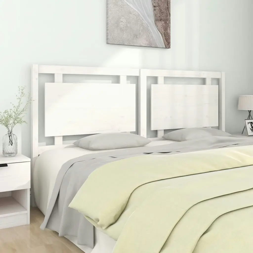 Bed Headboard White 185.5 cm Solid Wood Pine 817956