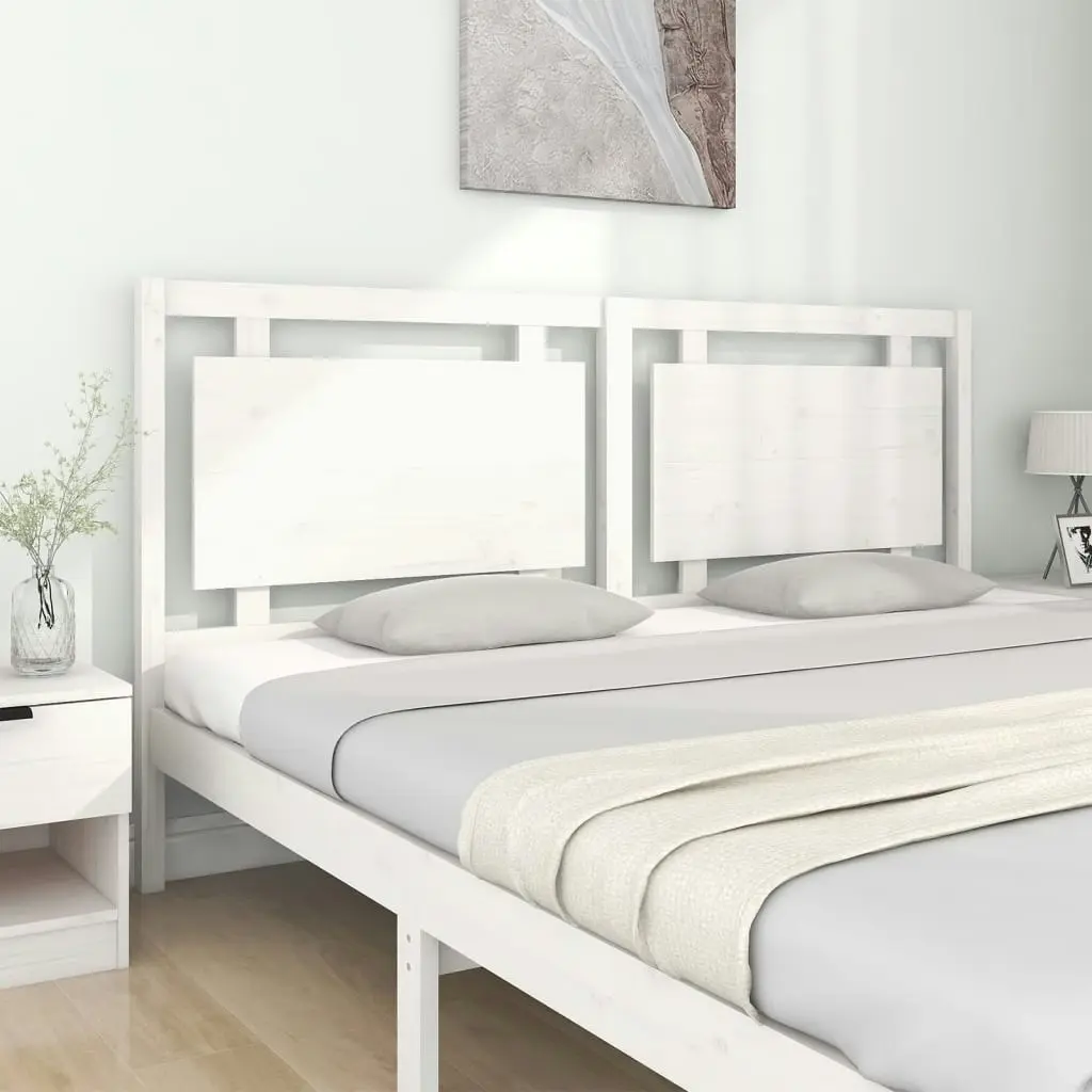 Bed Headboard White 185.5 cm Solid Wood Pine 817956