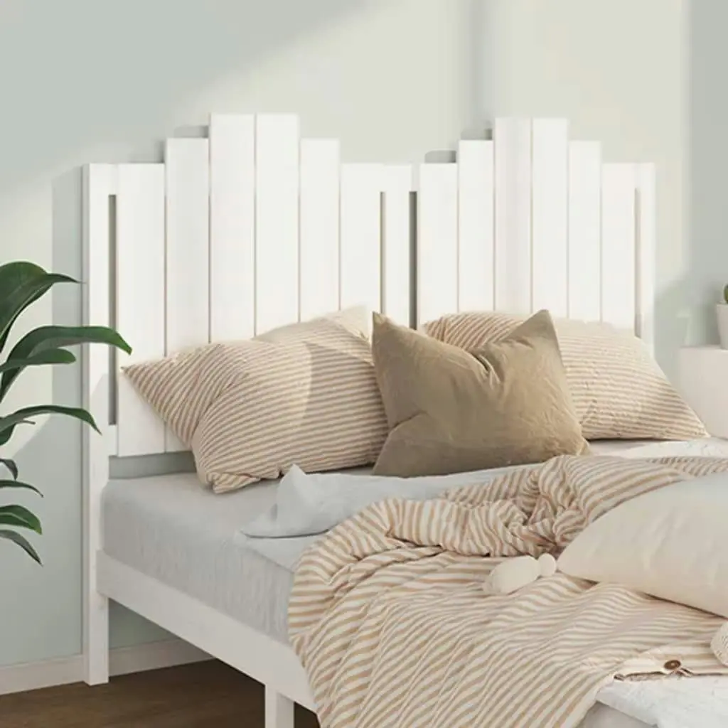 Bed Headboard White 141 cm Solid Wood Pine 818466