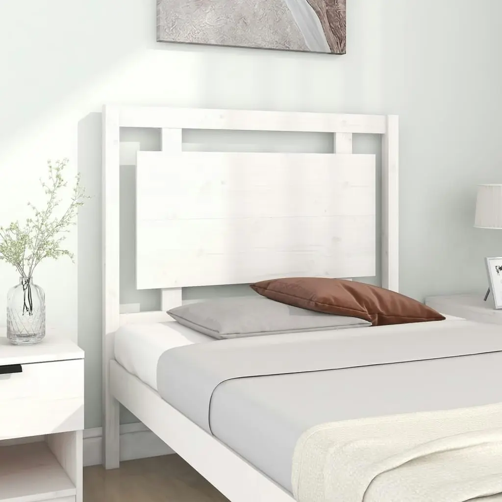 Bed Headboard White 95.5 cm Solid Wood Pine 817921