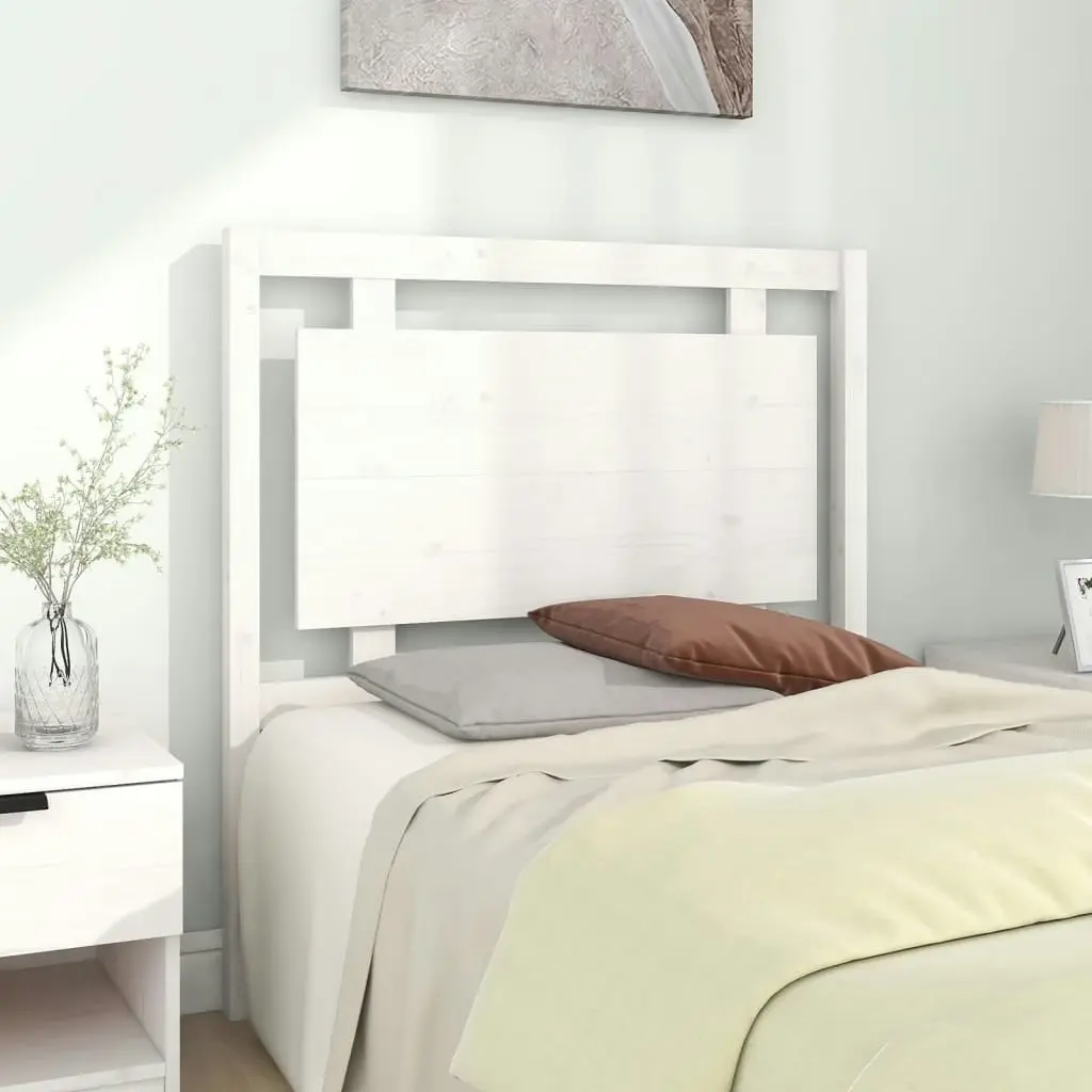 Bed Headboard White 95.5 cm Solid Wood Pine 817921