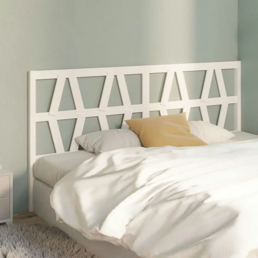 Bed Headboard White 186 cm Solid Wood Pine 818636