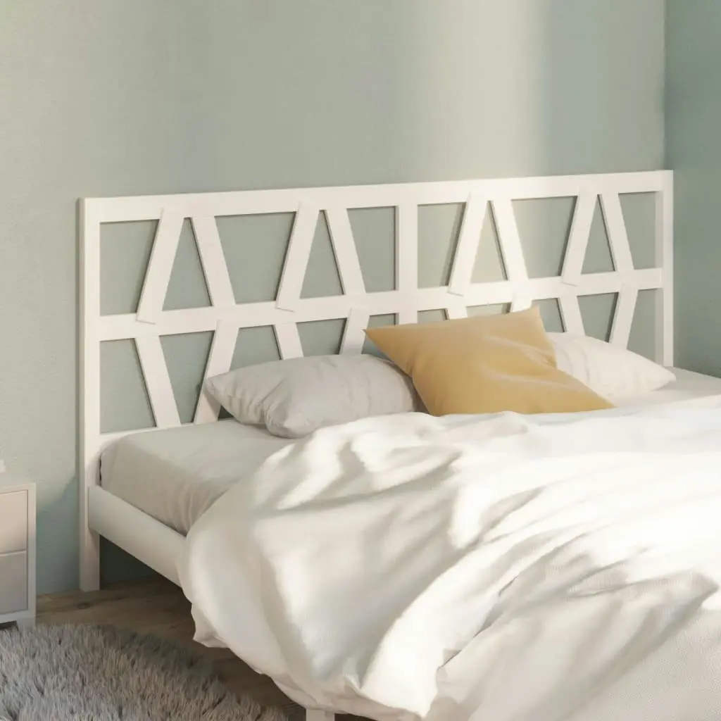 Bed Headboard White 186 cm Solid Wood Pine 818636