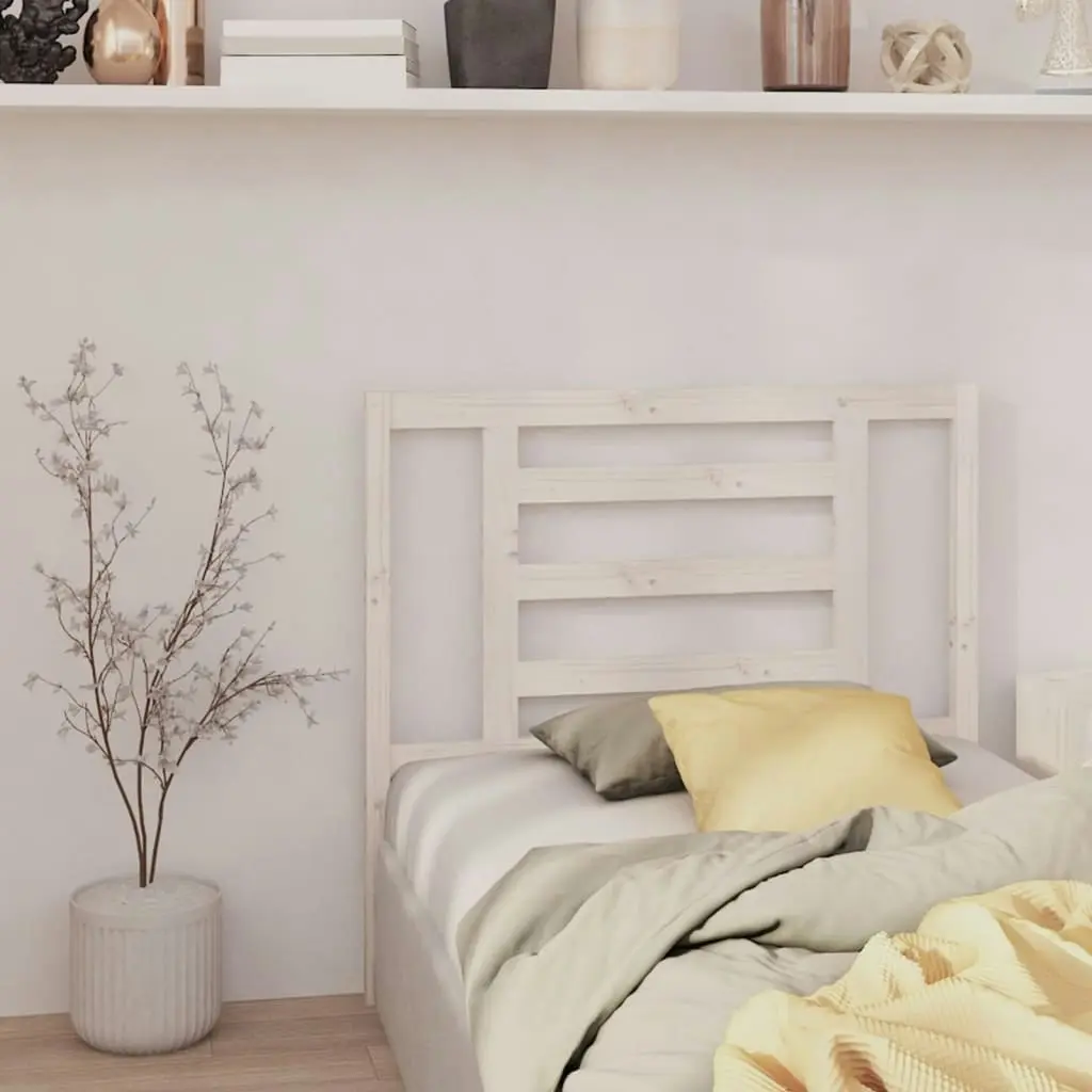 Bed Headboard White 96 cm Solid Wood Pine 818801