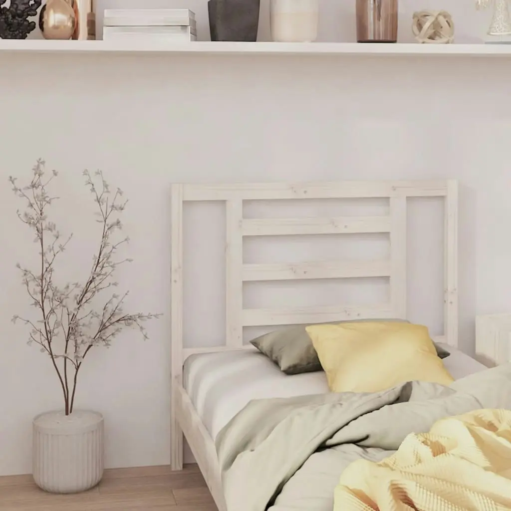 Bed Headboard White 96 cm Solid Wood Pine 818801