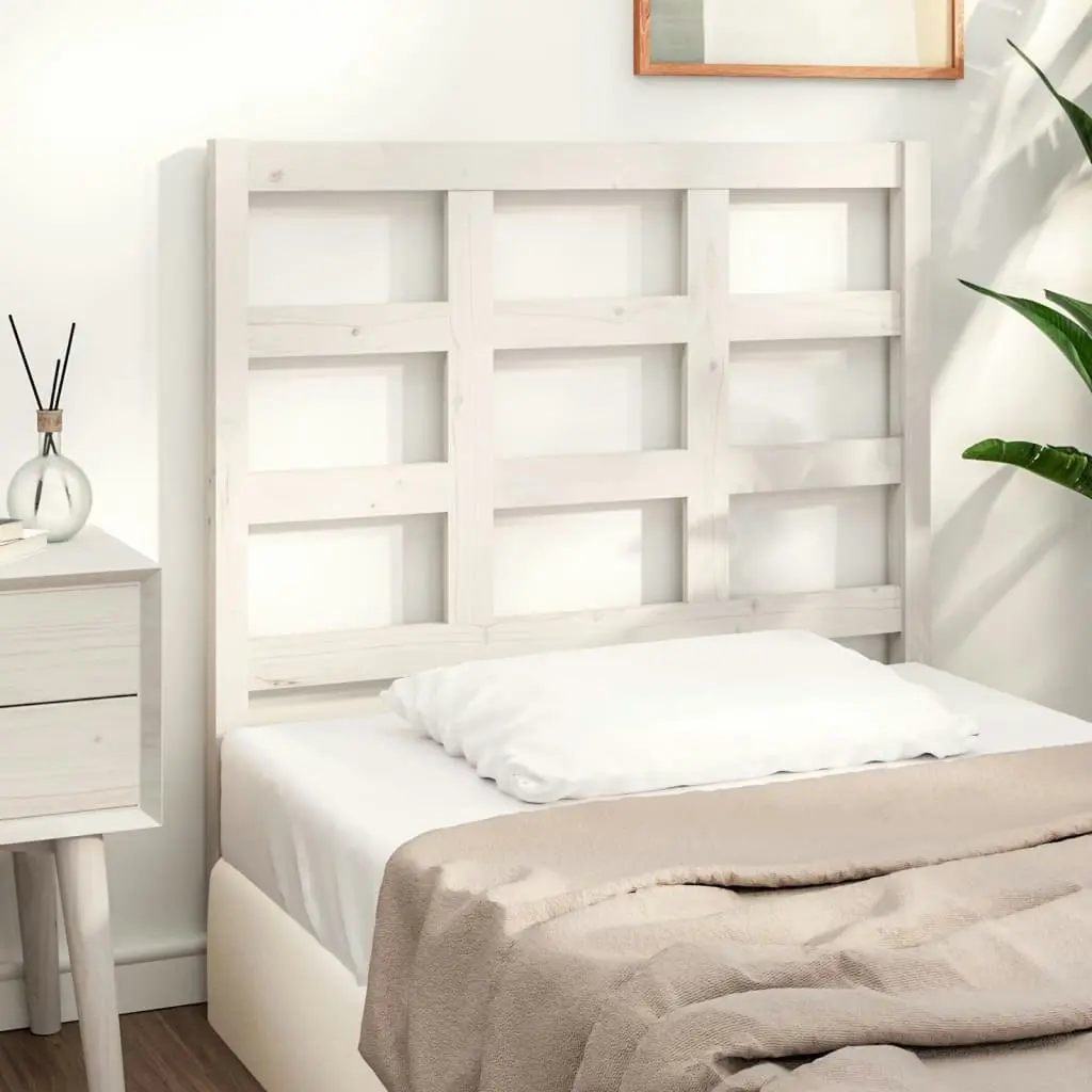 Bed Headboard White 95.5x4x100 cm Solid Wood Pine 817871