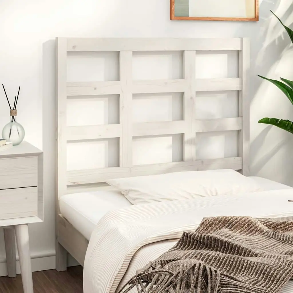 Bed Headboard White 95.5x4x100 cm Solid Wood Pine 817871