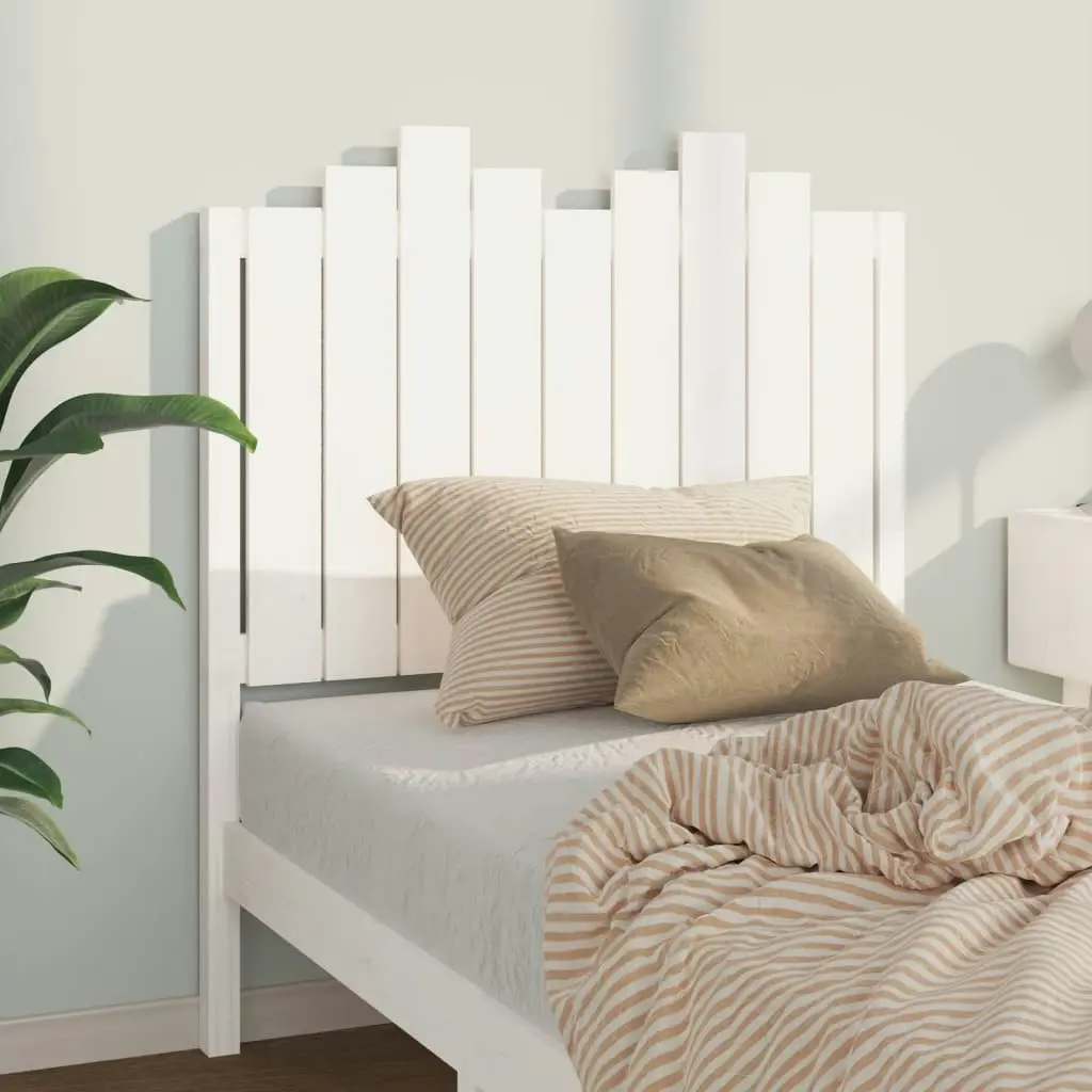 Bed Headboard White 96 cm Solid Wood Pine 818451