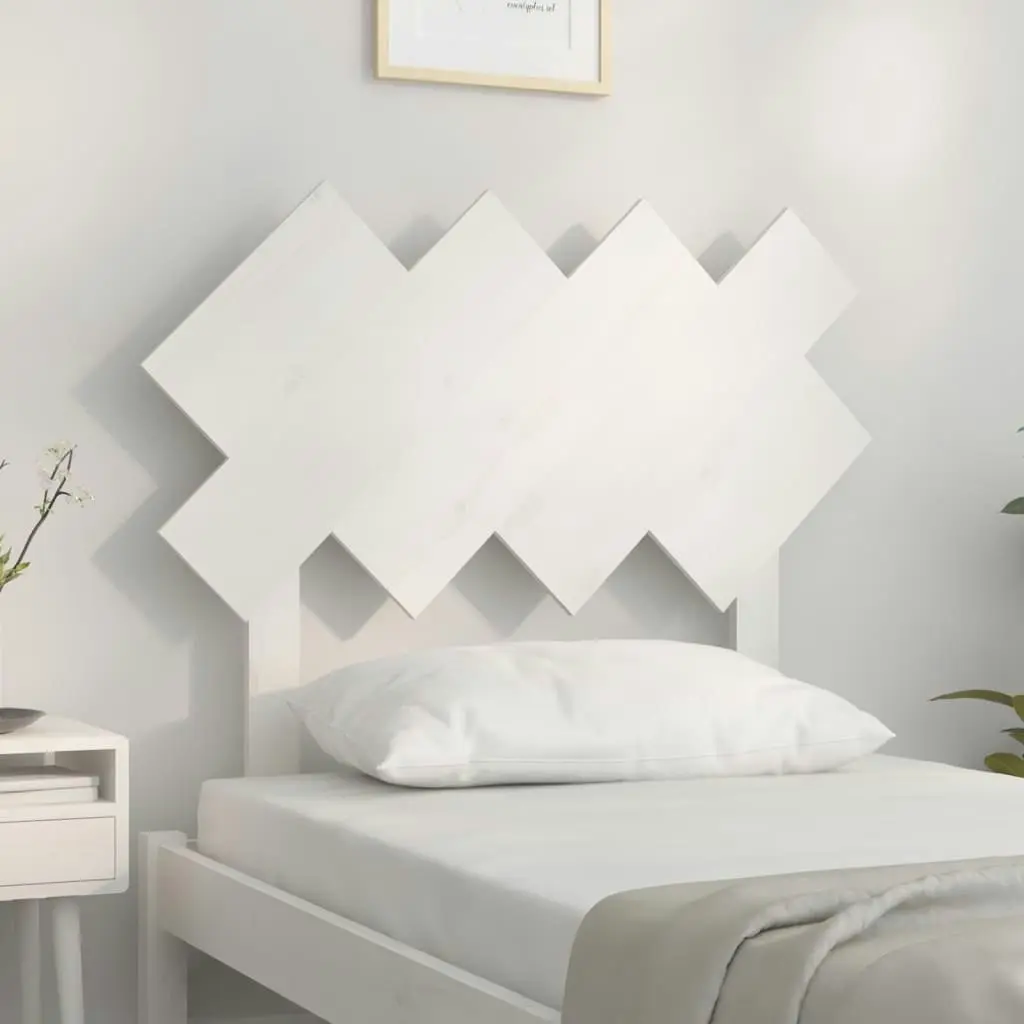 Bed Headboard White 92 cm Single Solid Wood Pine 819201