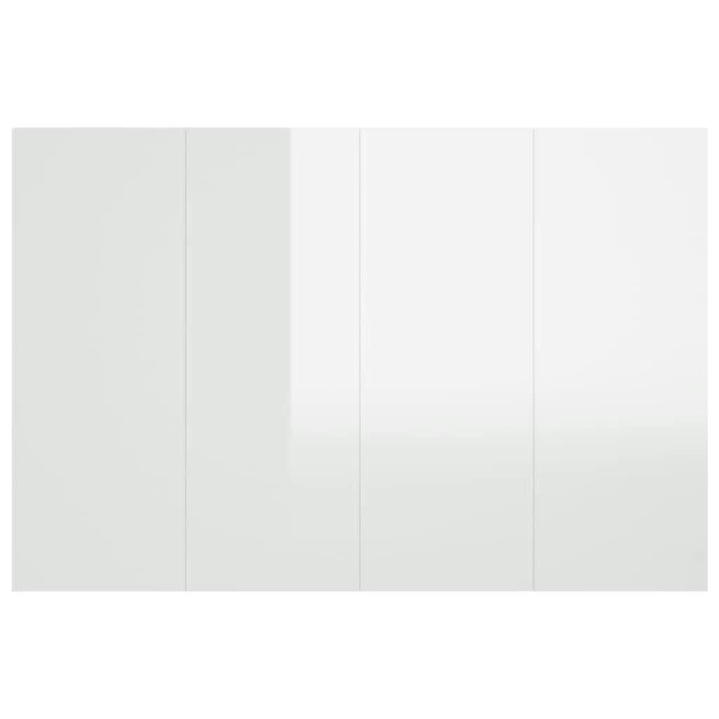 Bed Headboard with Cabinets High Gloss White Engineered Wood 3115688