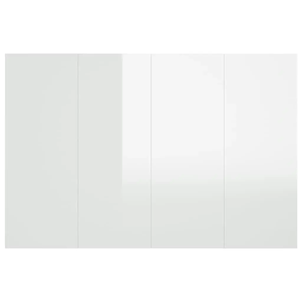 Bed Headboard with Cabinets High Gloss White Engineered Wood 3115680