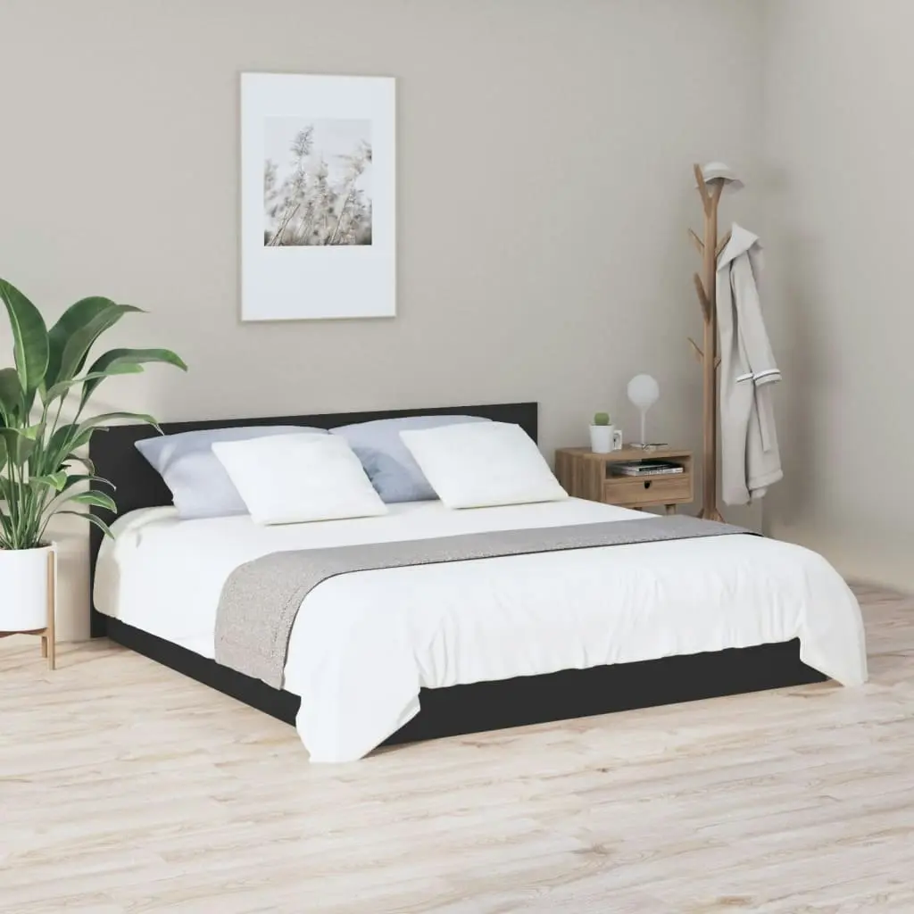 Bed Headboard Black 200x1.5x80 cm Engineered Wood 811044