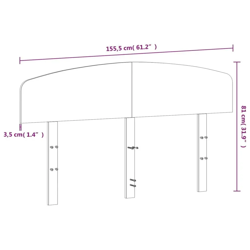 Headboard 150 cm Solid Wood Pine 842498