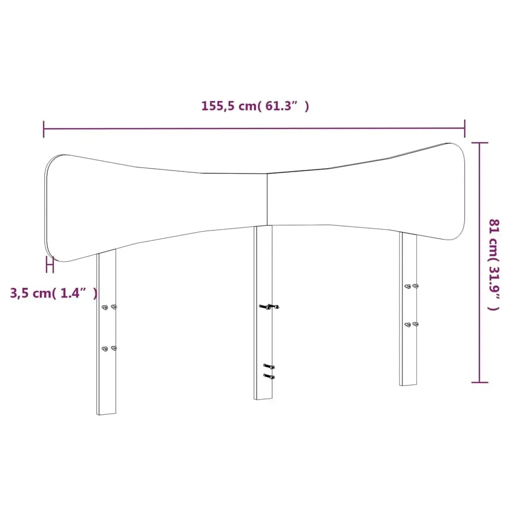 Headboard 150 cm Solid Wood Pine 844773