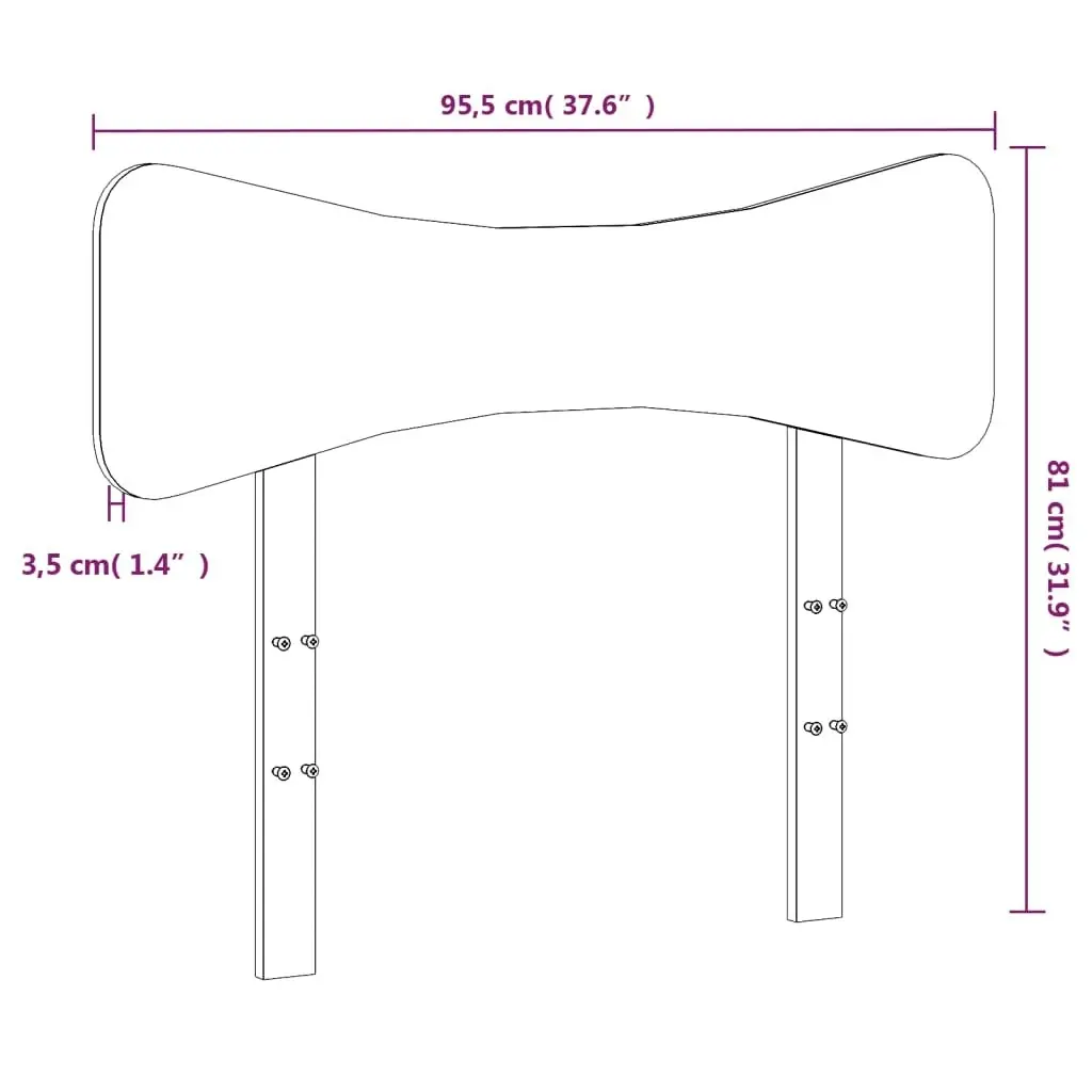 Headboard 90 cm Solid Wood Pine 844793