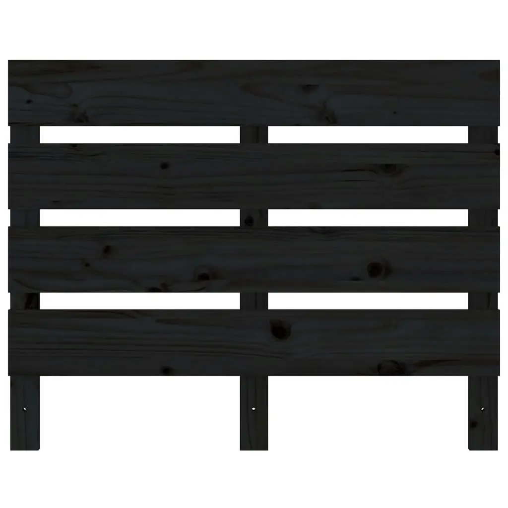 Headboard Black 100x3x80 cm Solid Wood Pine 821336