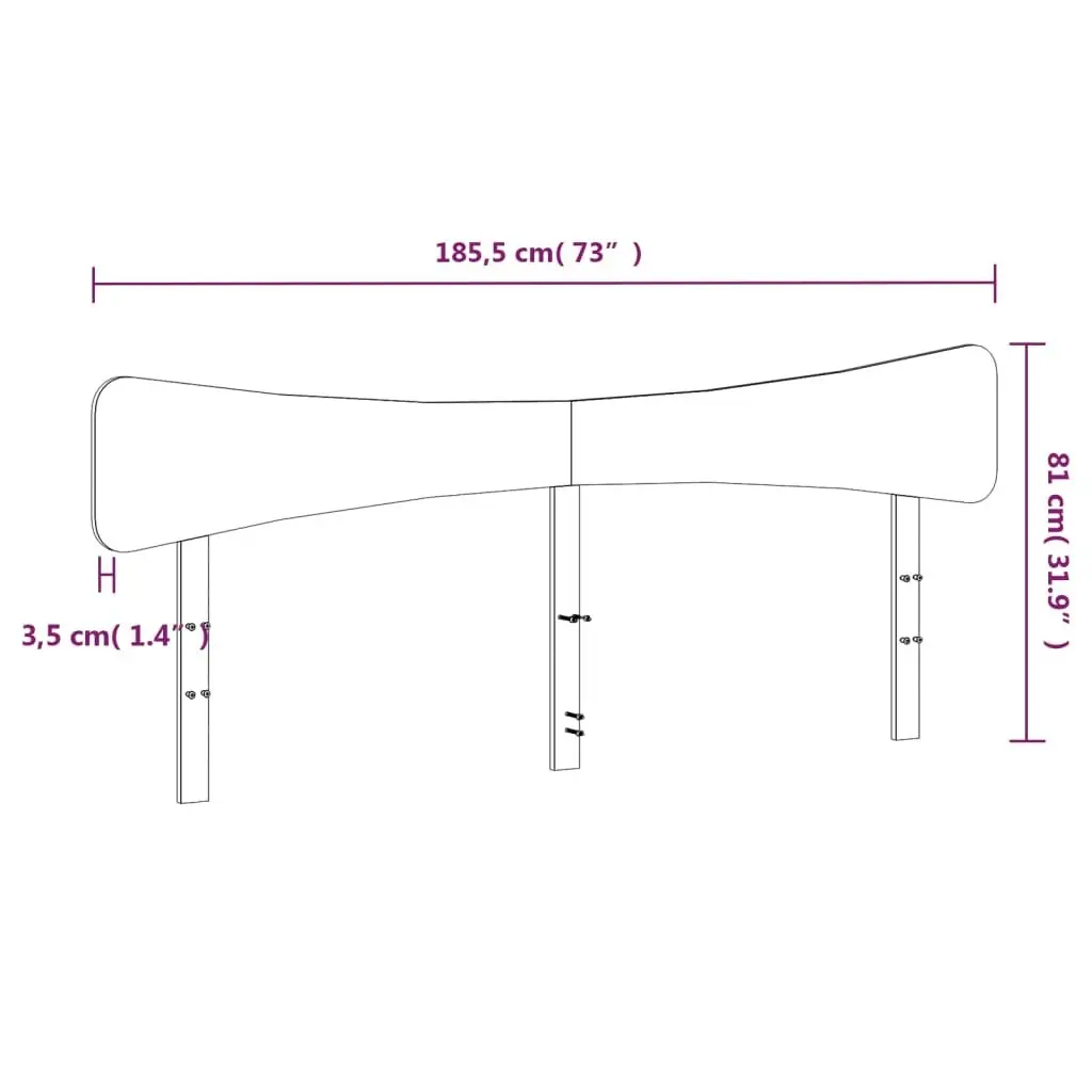 Headboard 180 cm Solid Wood Pine 844765