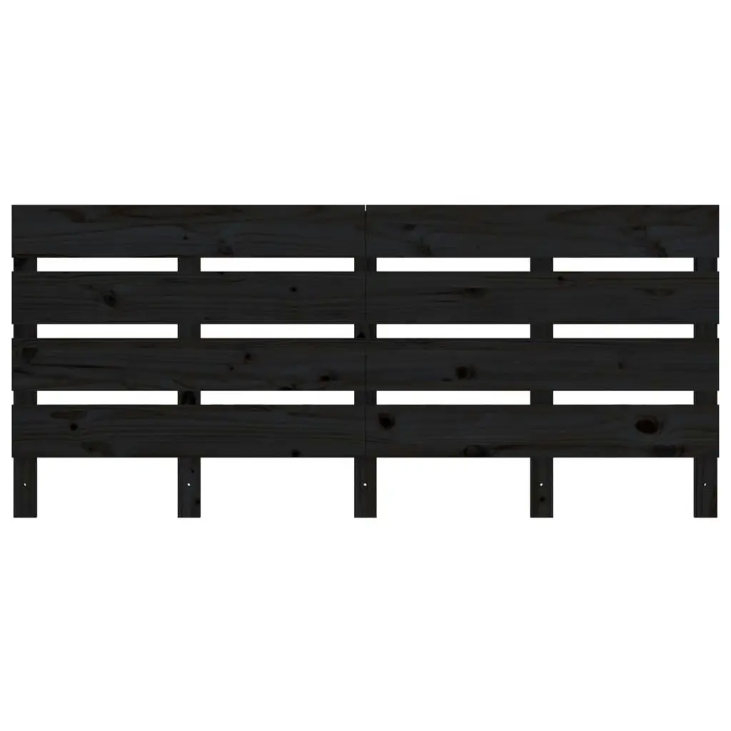 Headboard Black 180 cm Solid Wood Pine 821361