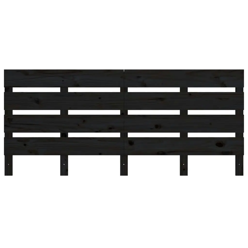 Headboard Black 150 cm Solid Wood Pine 821351