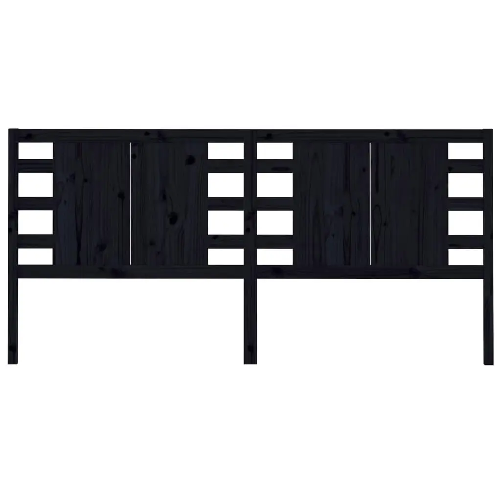 Headboard Black 141 cm Solid Wood Pine 818769