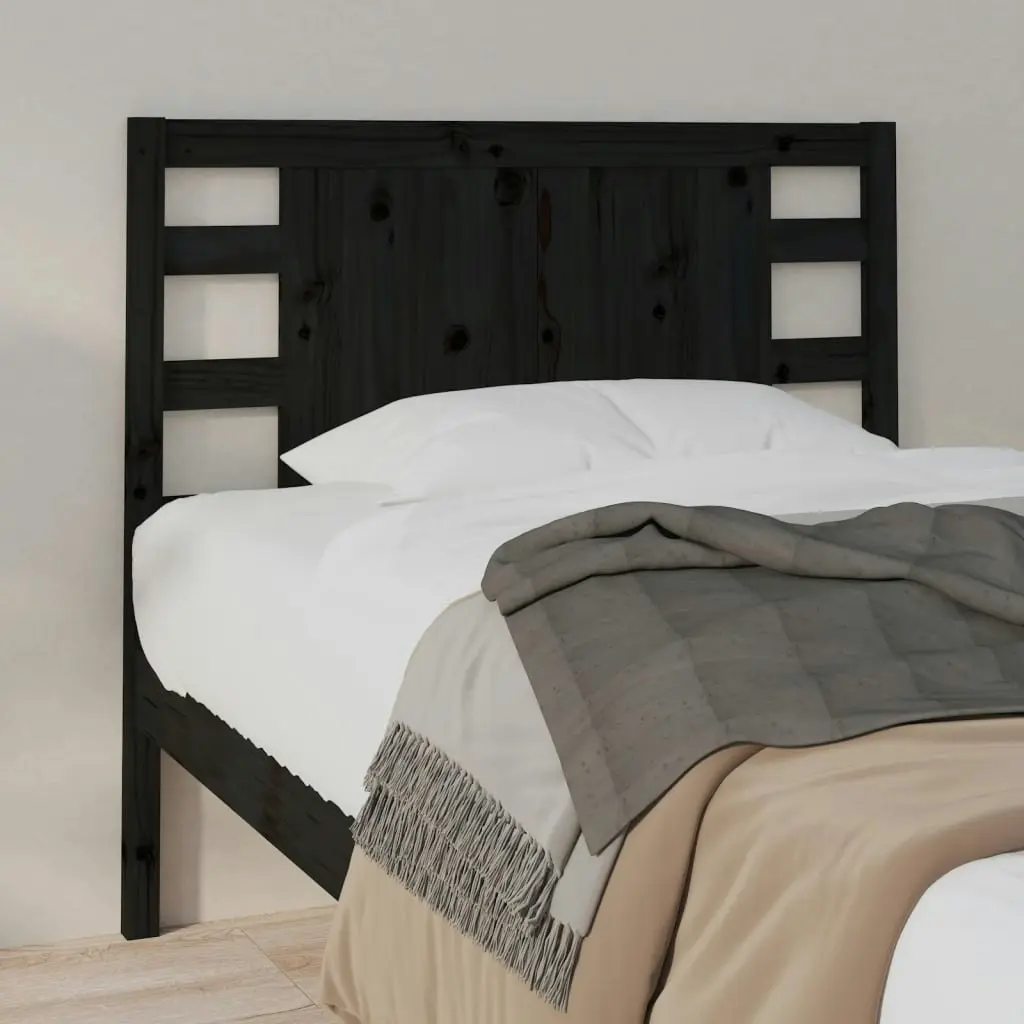 Headboard Black 96 cm Solid Wood Pine 818754