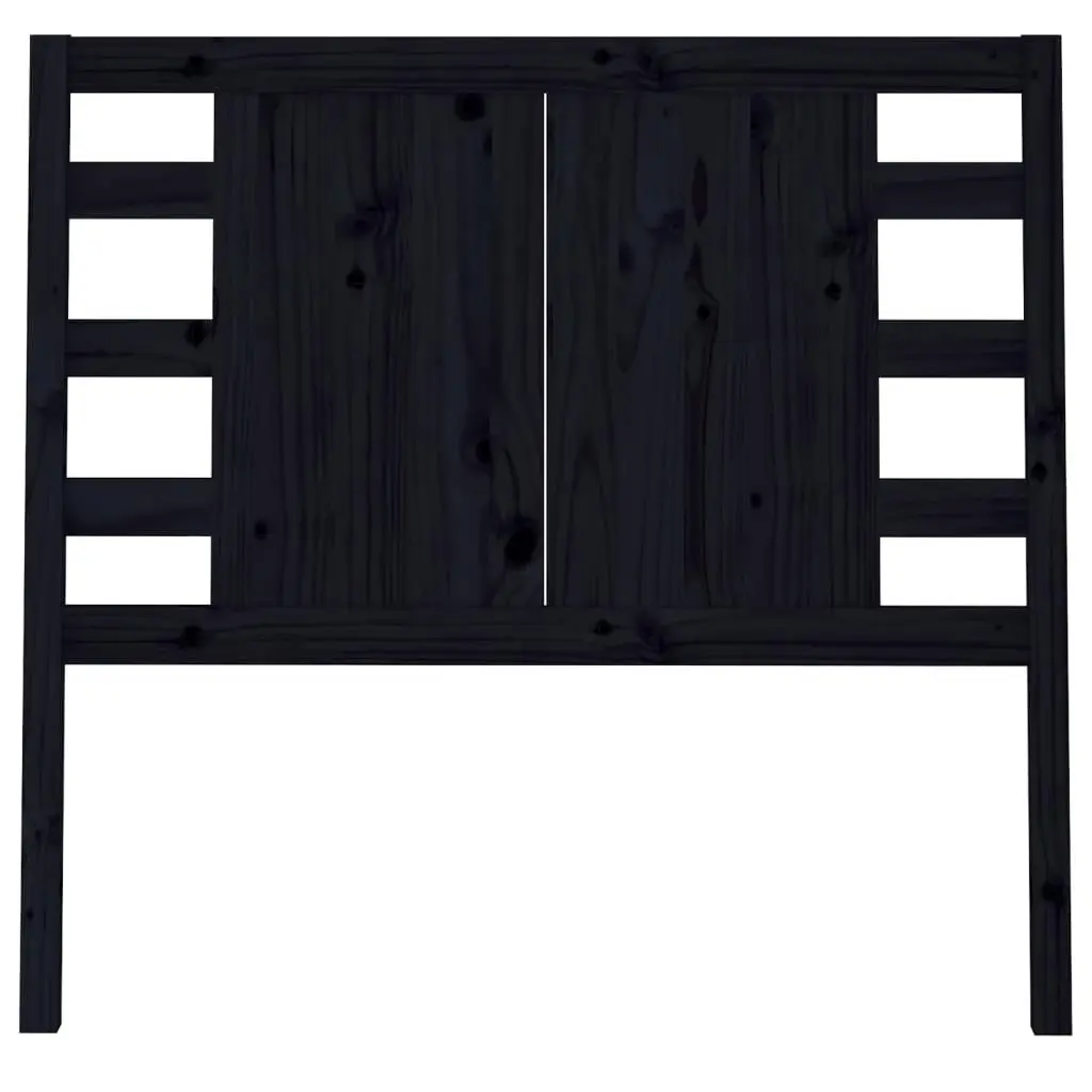 Headboard Black 96 cm Solid Wood Pine 818754