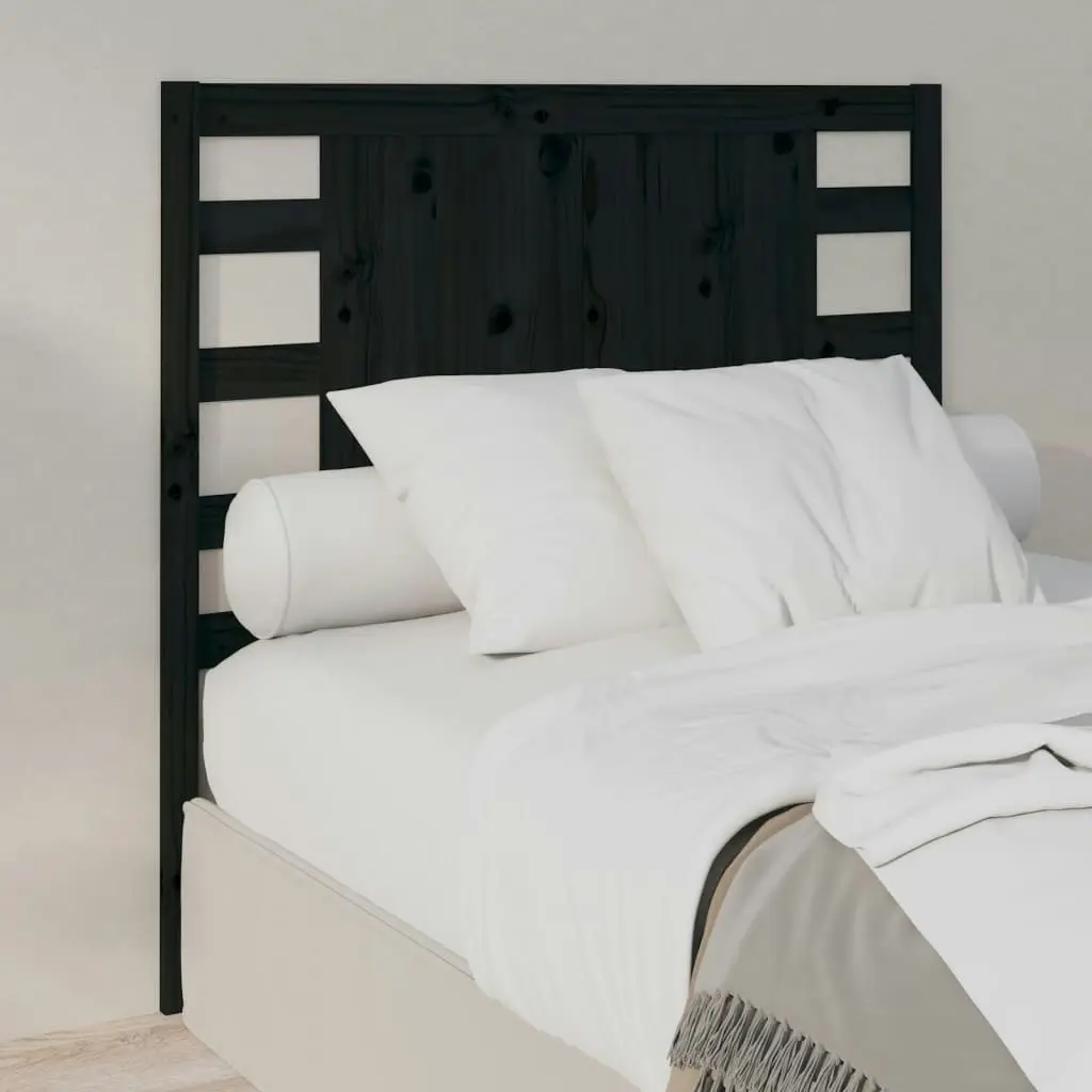 Headboard Black 96 cm Solid Wood Pine 818754