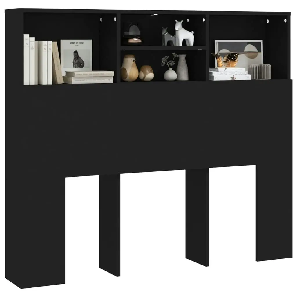 Headboard Cabinet Black 120x19x103.5 cm 811854