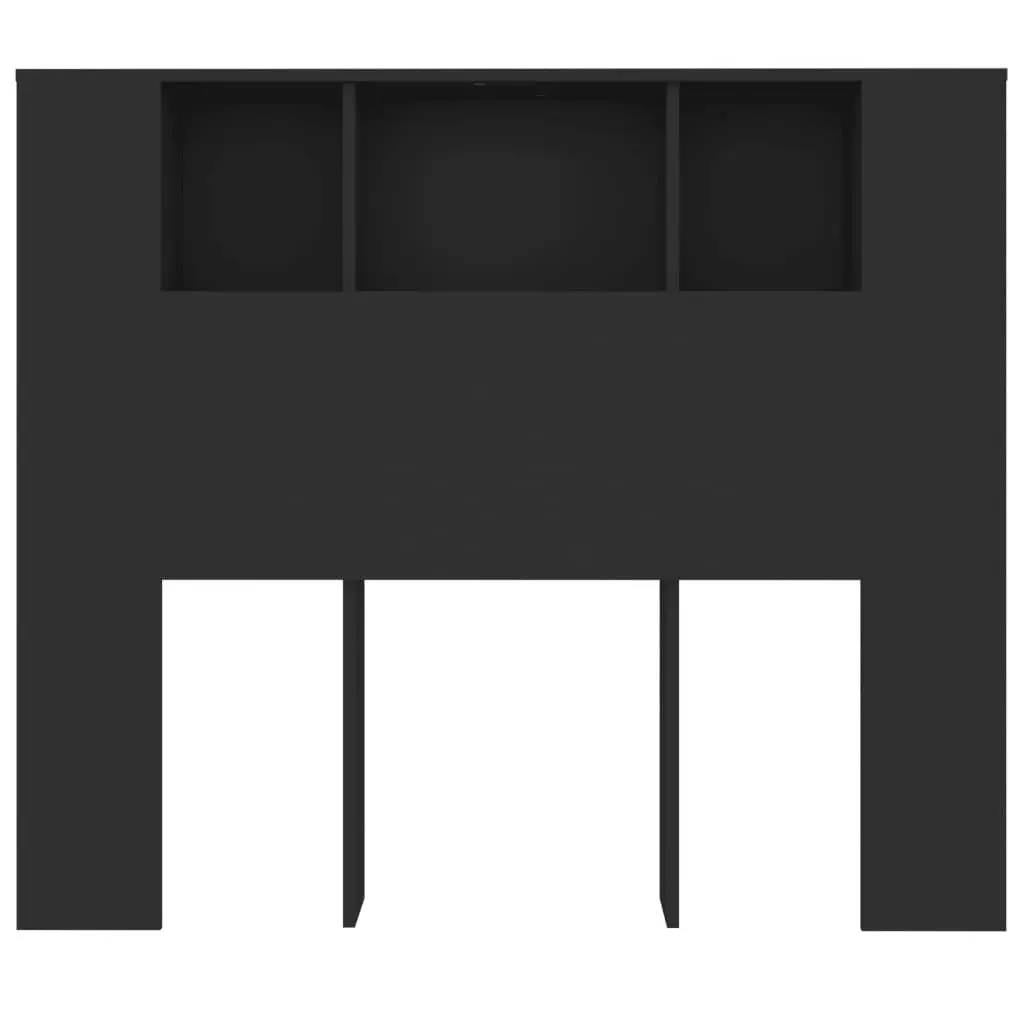 Headboard Cabinet Black 120x18.5x102.5 cm 811917