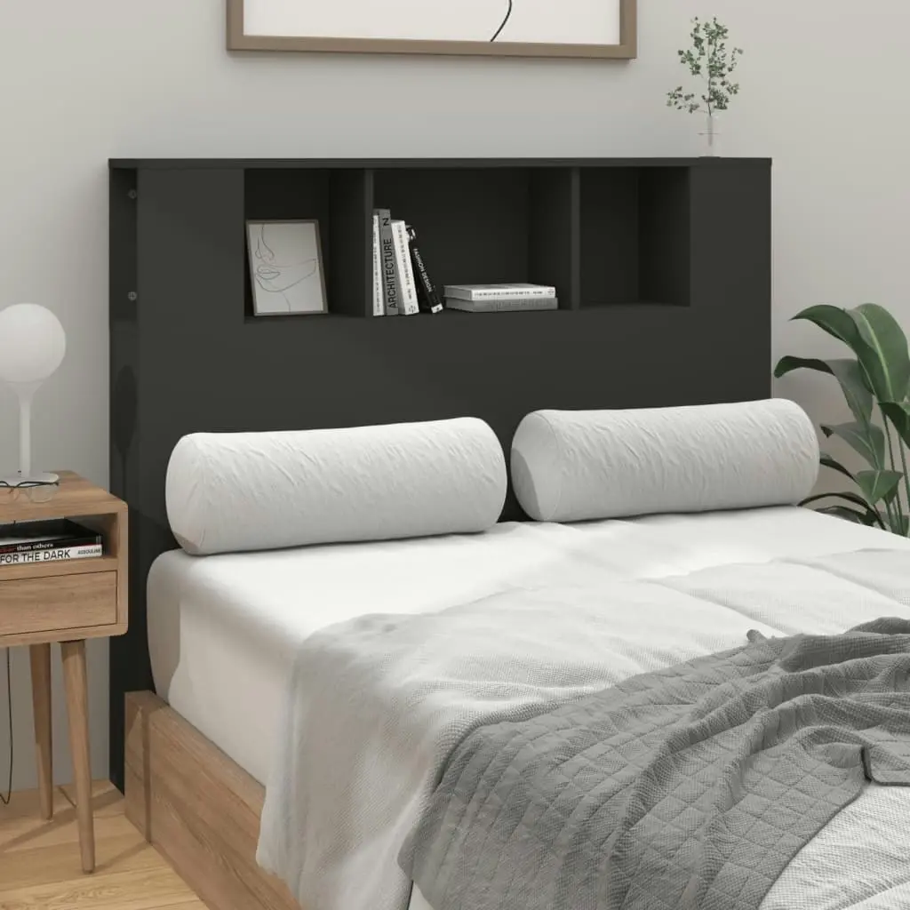 Headboard Cabinet Black 120x18.5x102.5 cm 811917