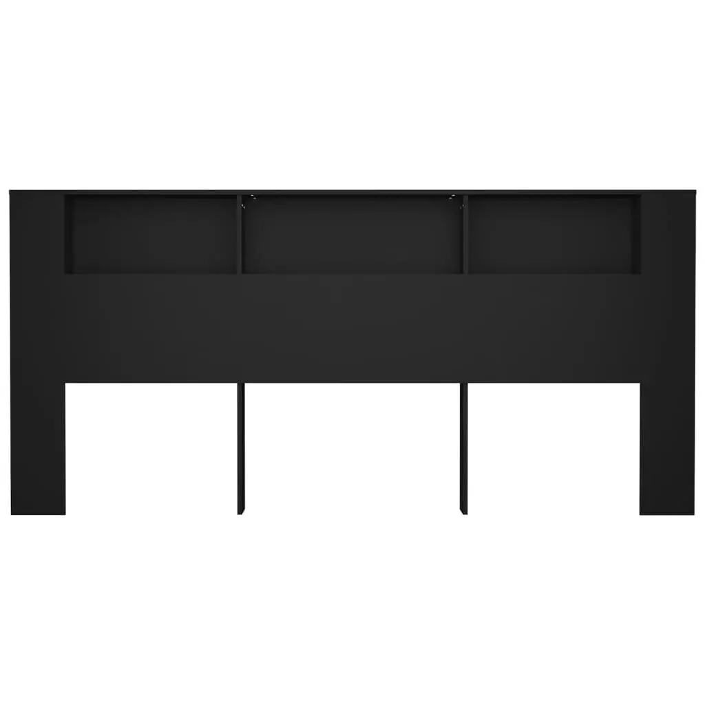 Headboard Cabinet Black 220x18.5x104.5 cm 811962