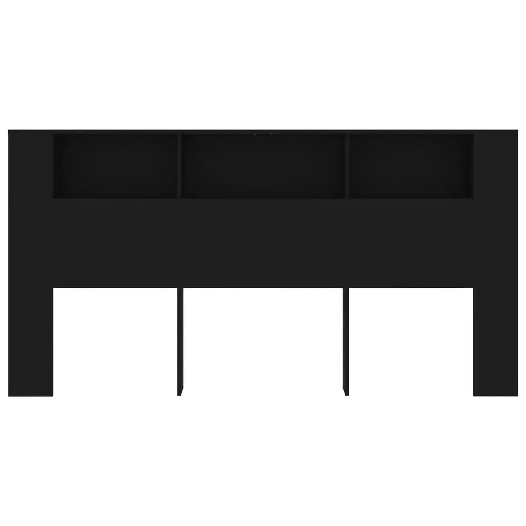 Headboard Cabinet Black 200x18.5x104.5 cm 811953