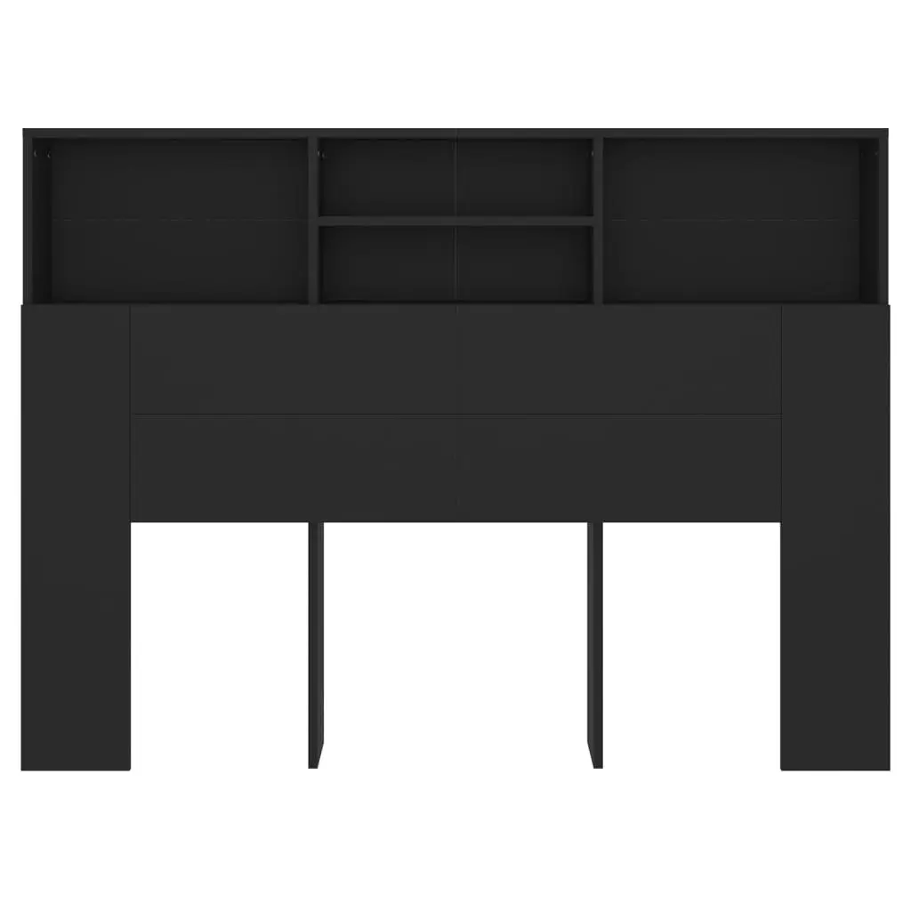 Headboard Cabinet Black 140x19x103.5 cm 811863