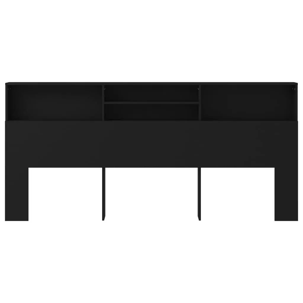 Headboard Cabinet Black 220x19x103.5 cm 811899